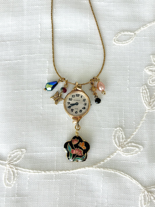 Gold Helbros - Watch Charm Necklace