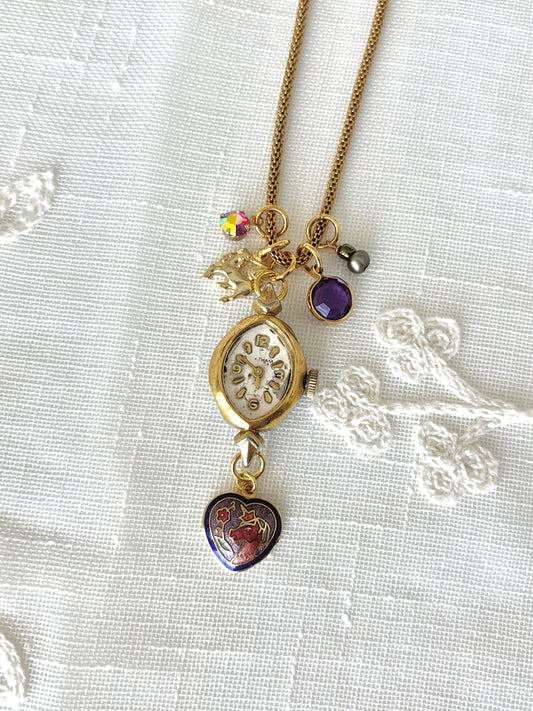 Gold Waltham - Watch Charm Necklace