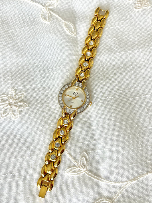 Gold Rhinestone Elizabeth Taylor Watch