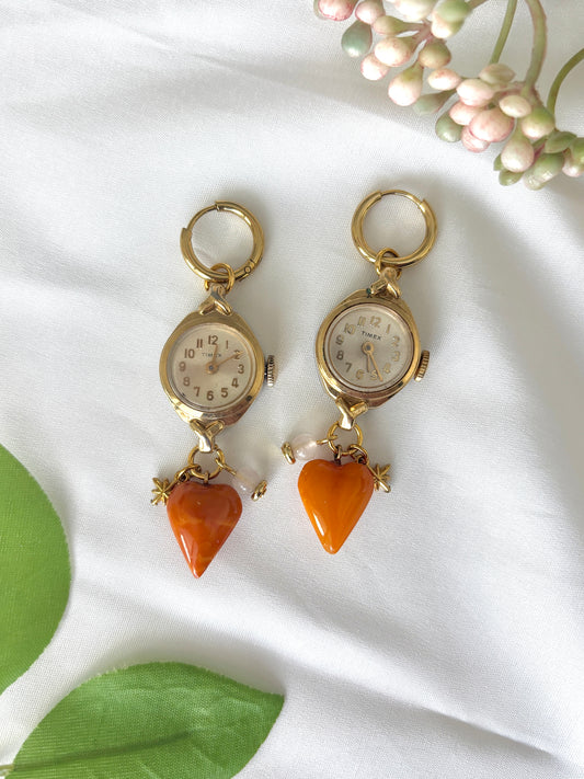 "Orange You Glad" Watch Earrings