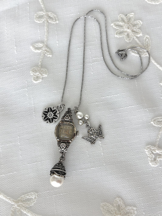 Silver Pilgrim - Watch Charm Necklace
