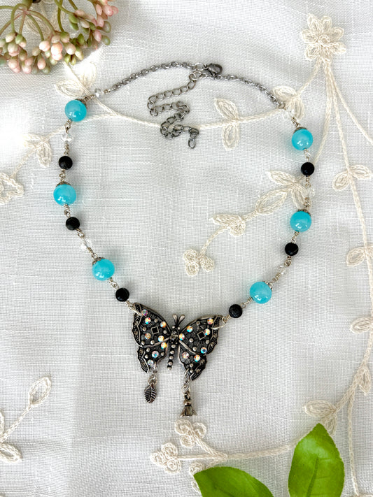 “Powdered Skies” Brooch Necklace