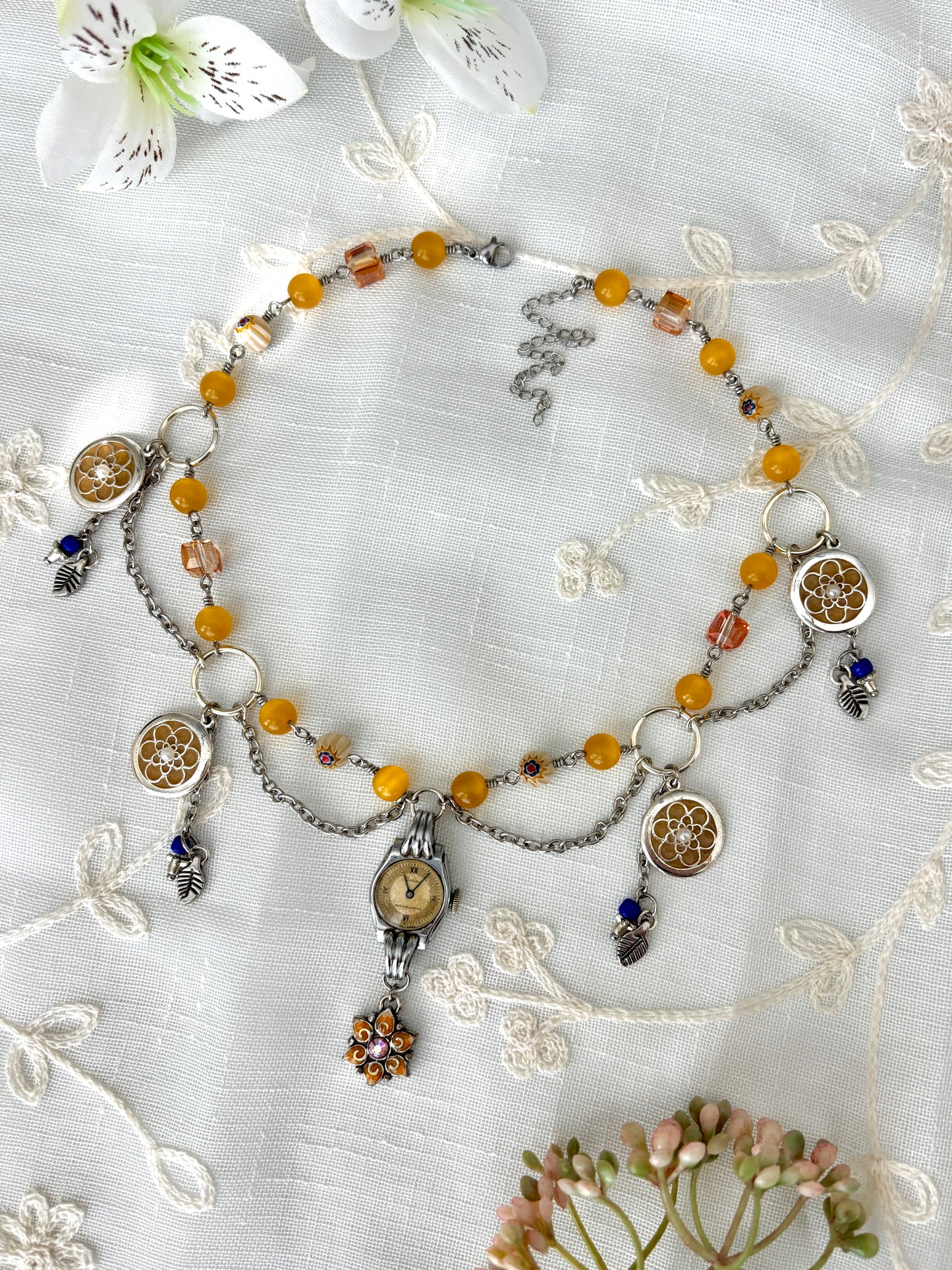 “Honey Blossoms” Watch Necklace