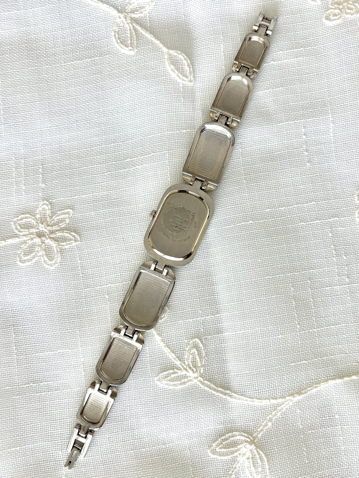 Silver Ornate Band Rhinestone Quartz Watch