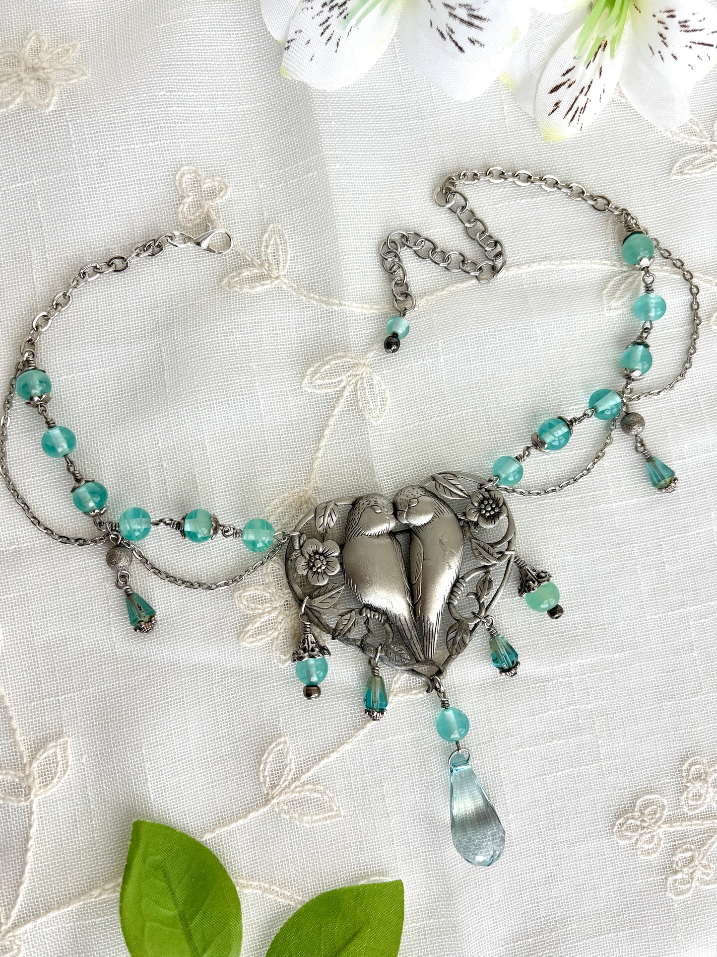 “Love Birds” Brooch Necklace
