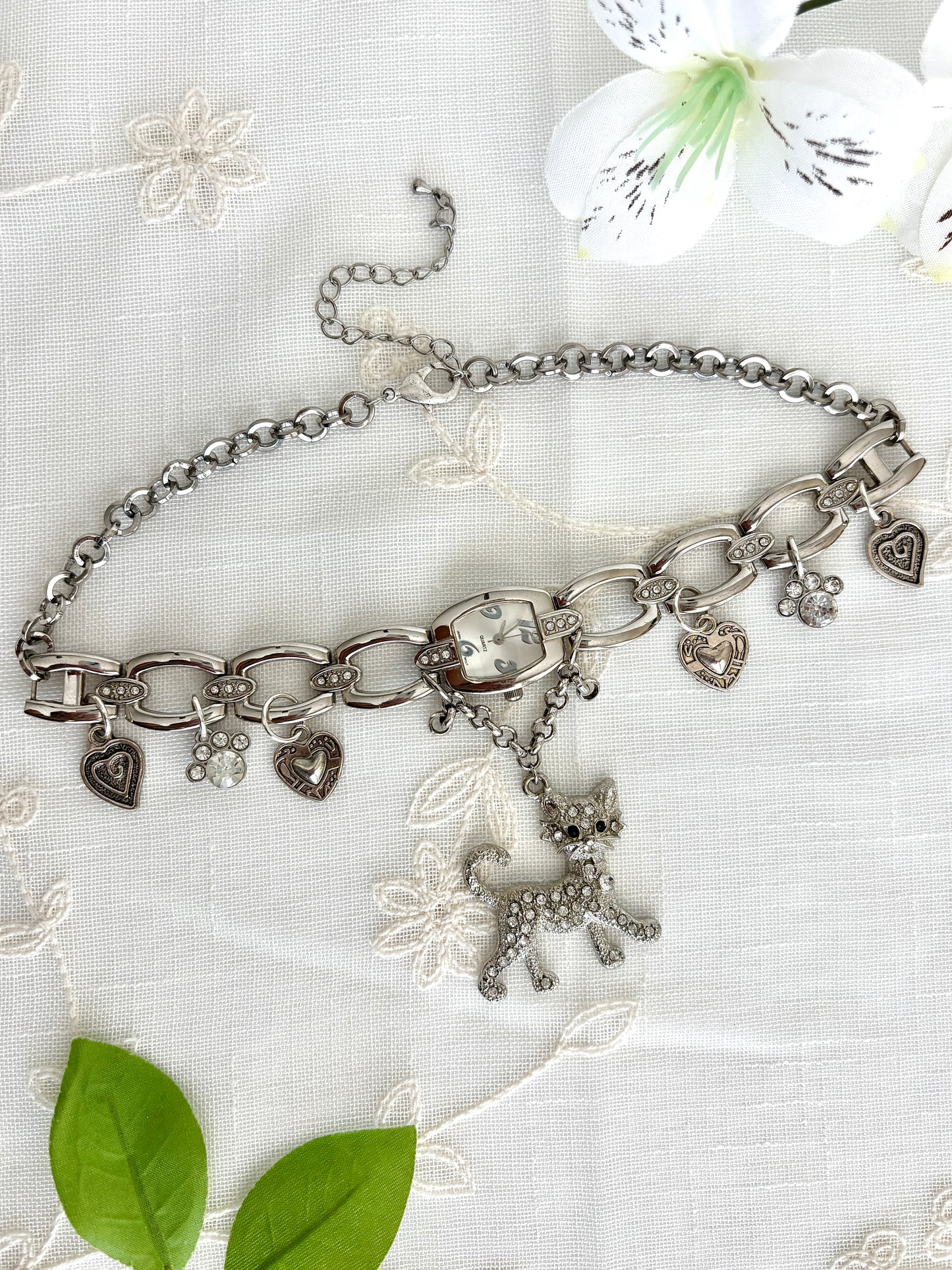 "Serving Kitty" Watch Necklace
