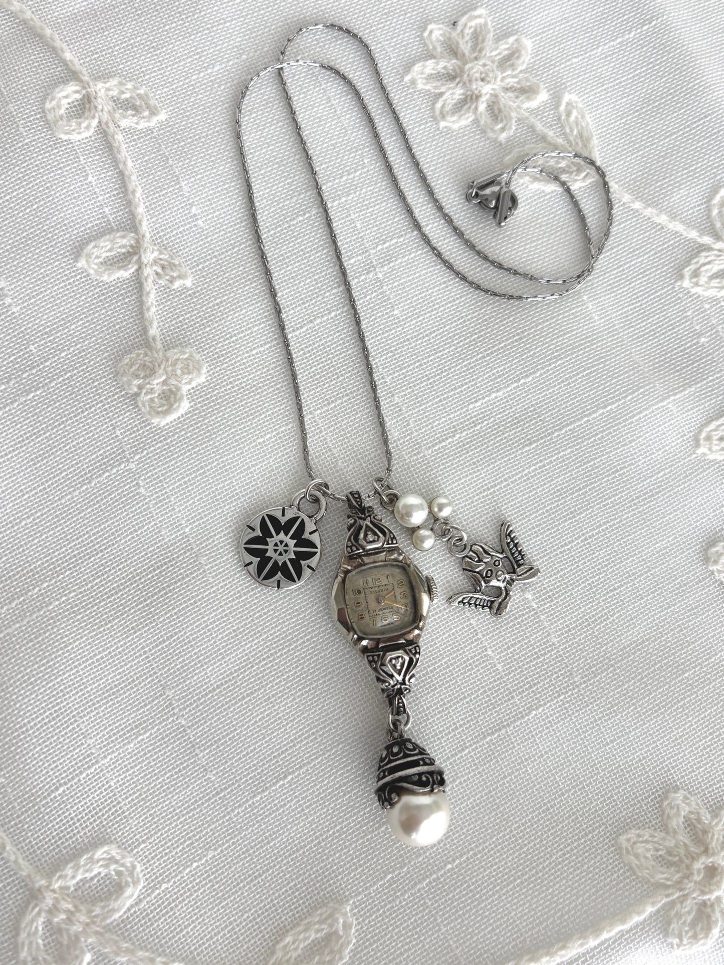 Silver Pilgrim - Watch Charm Necklace