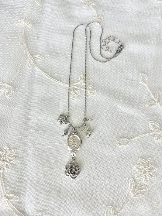 Silver Croton - Watch Charm Necklace