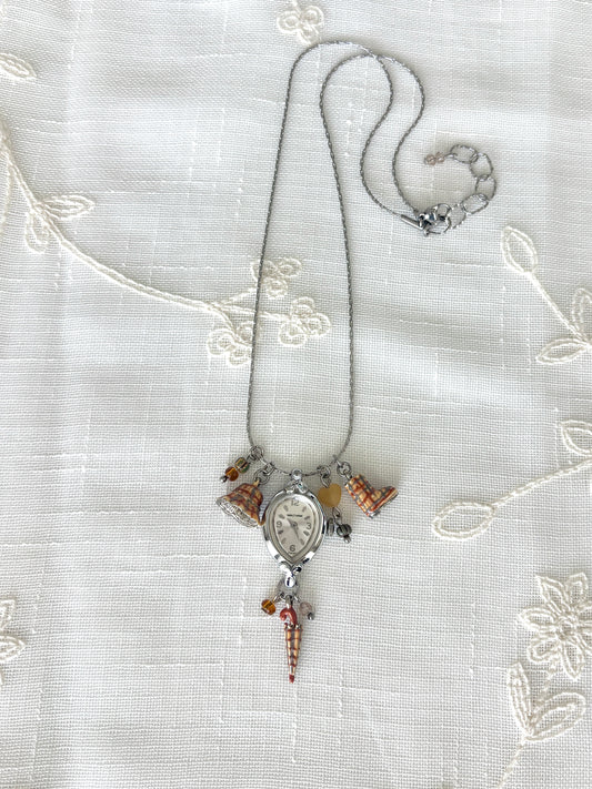 Silver Waltham - Watch Charm Necklace