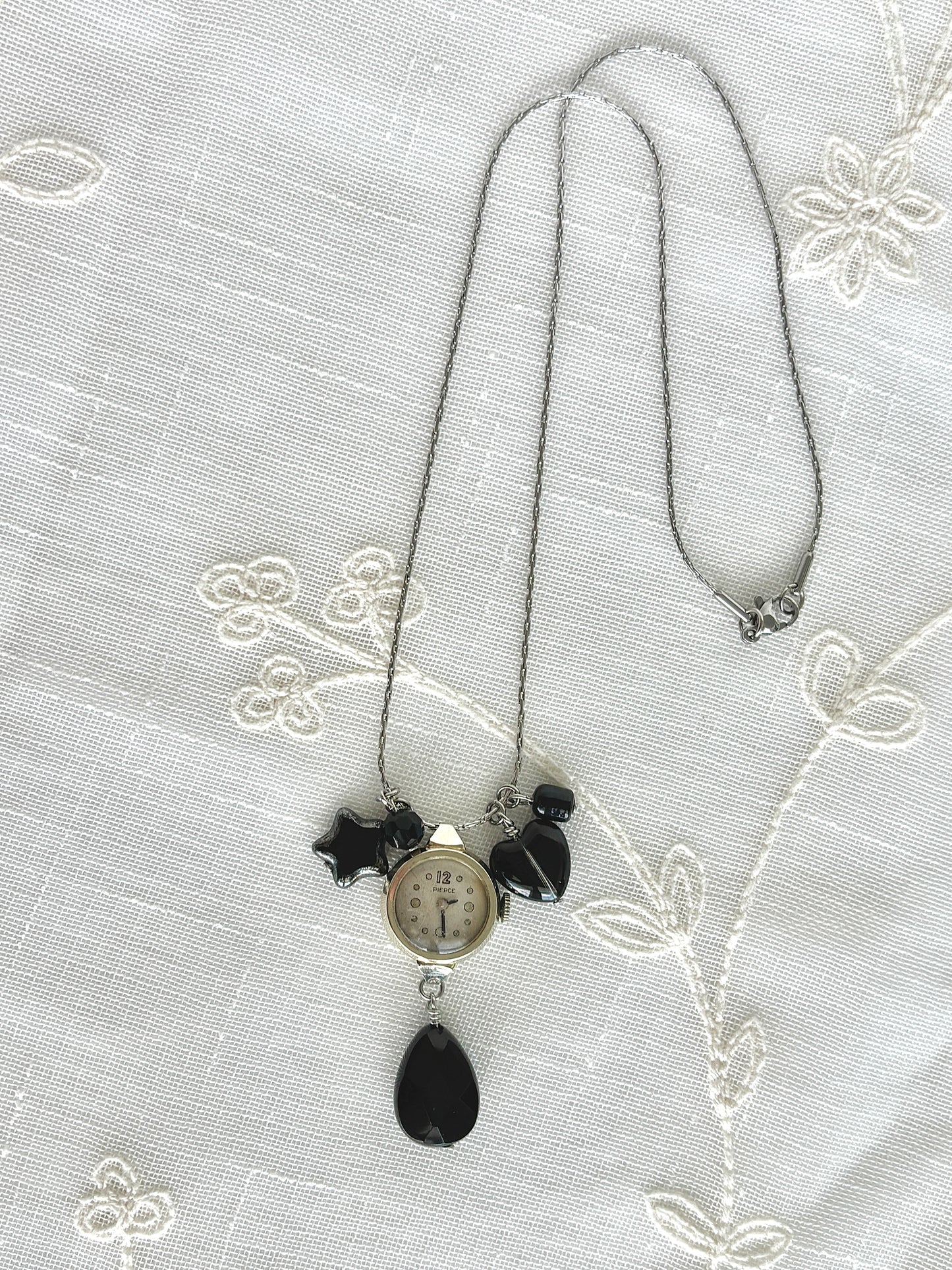 Silver Pierce - Watch Charm Necklace