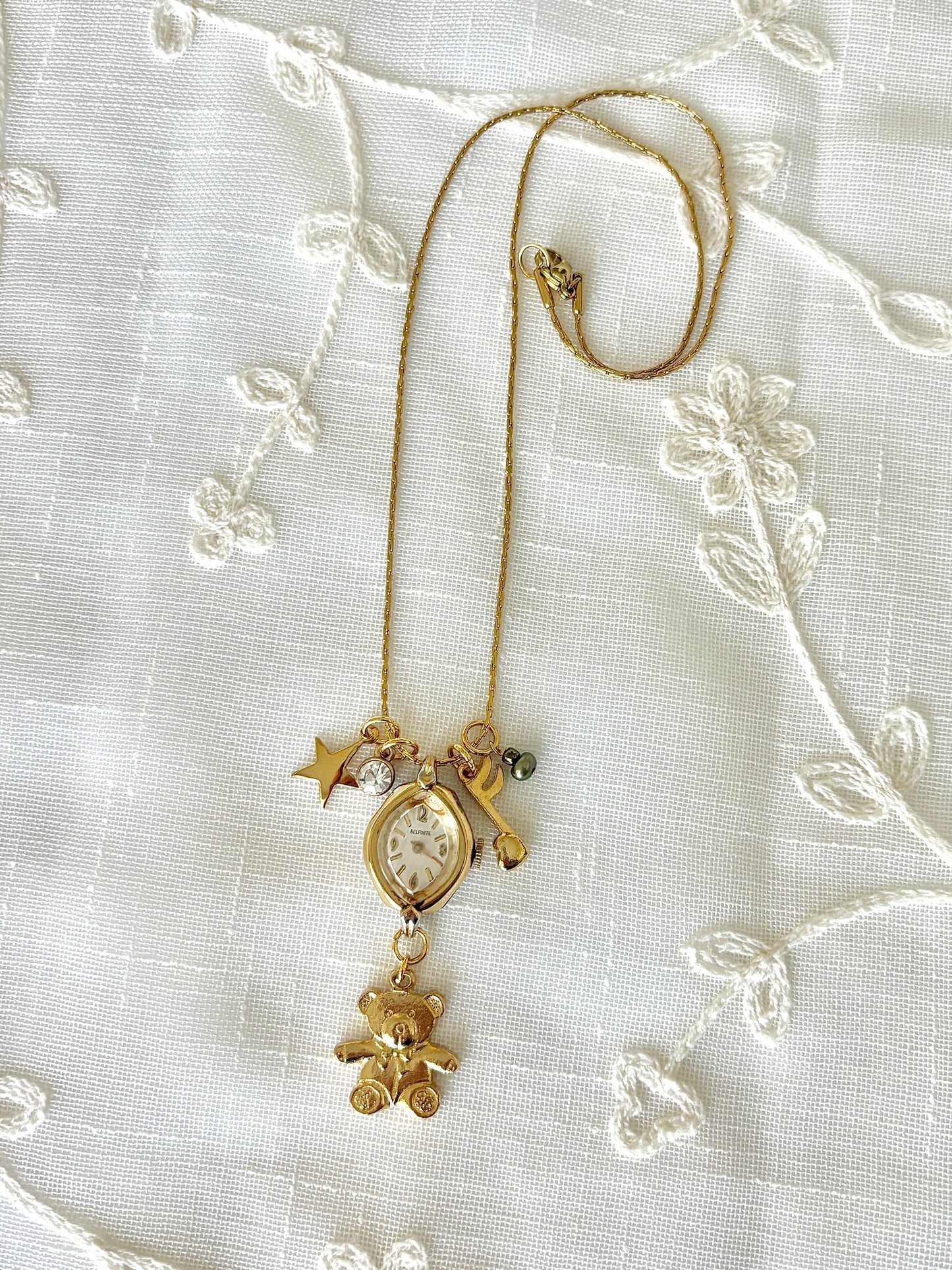 Gold Belforte - Watch Charm Necklace