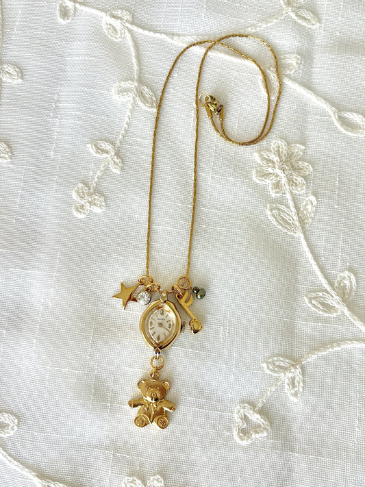 Gold Belforte - Watch Charm Necklace