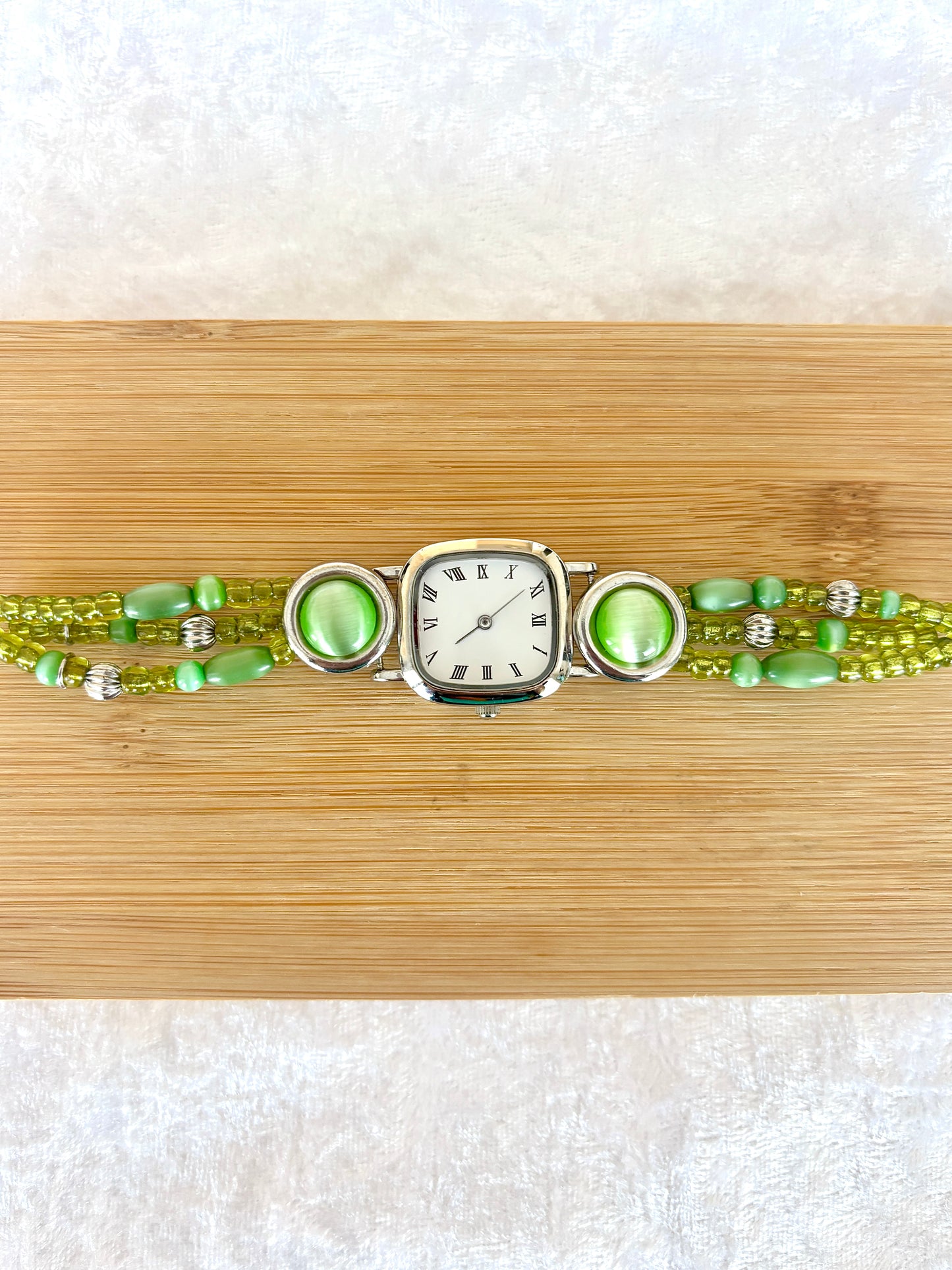 Green Beaded Watch Choker - Unbranded