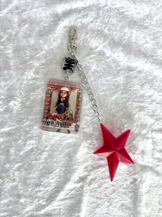 Bratz “Rock Angelz” Charmed Keychain - Yasmin w/ Red Star Brush