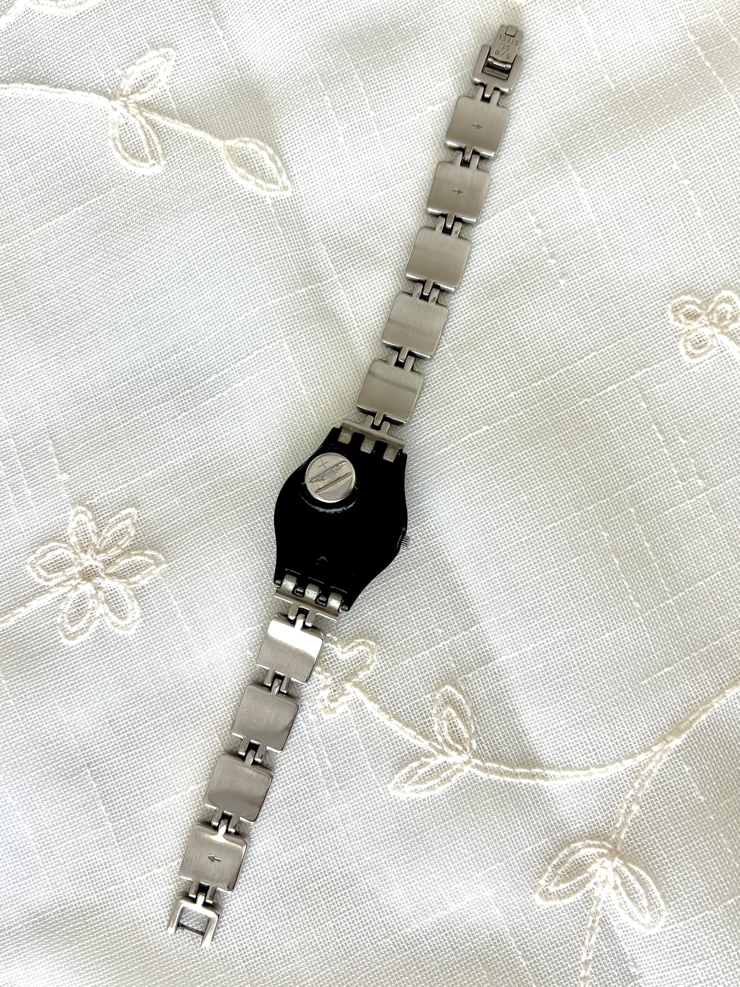 Black and White Swatch Watch