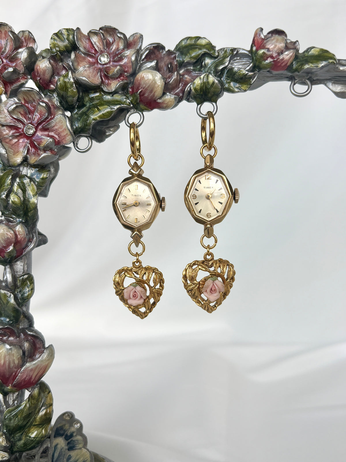 "So Rose-mantic" Watch Earrings