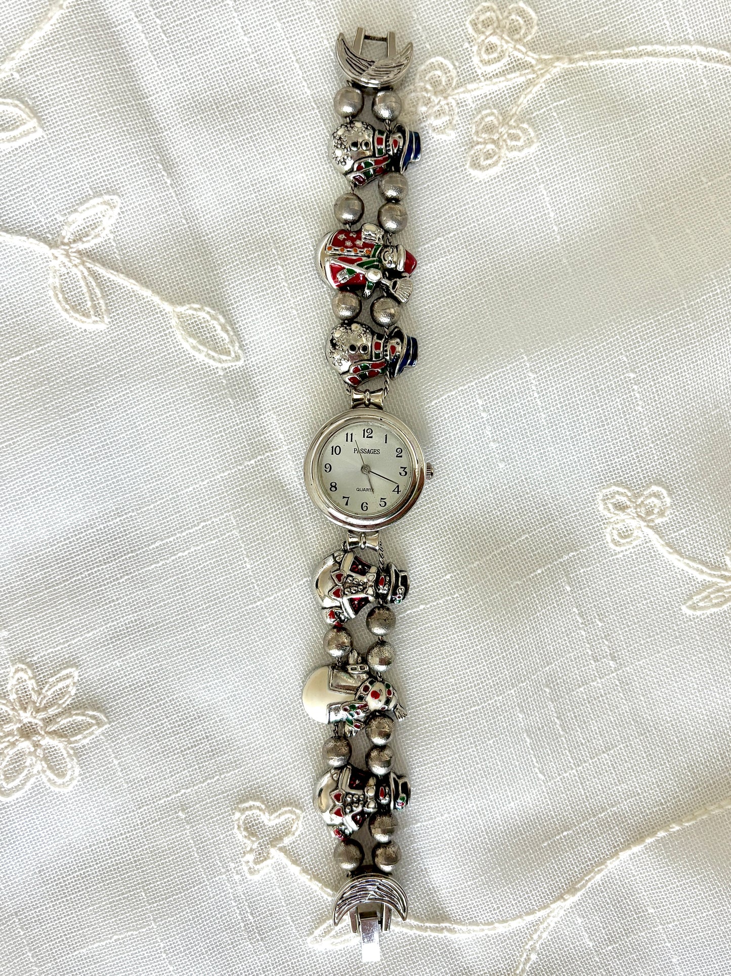 Enamel Christmas Snowmen Passages Slider Charm Watch