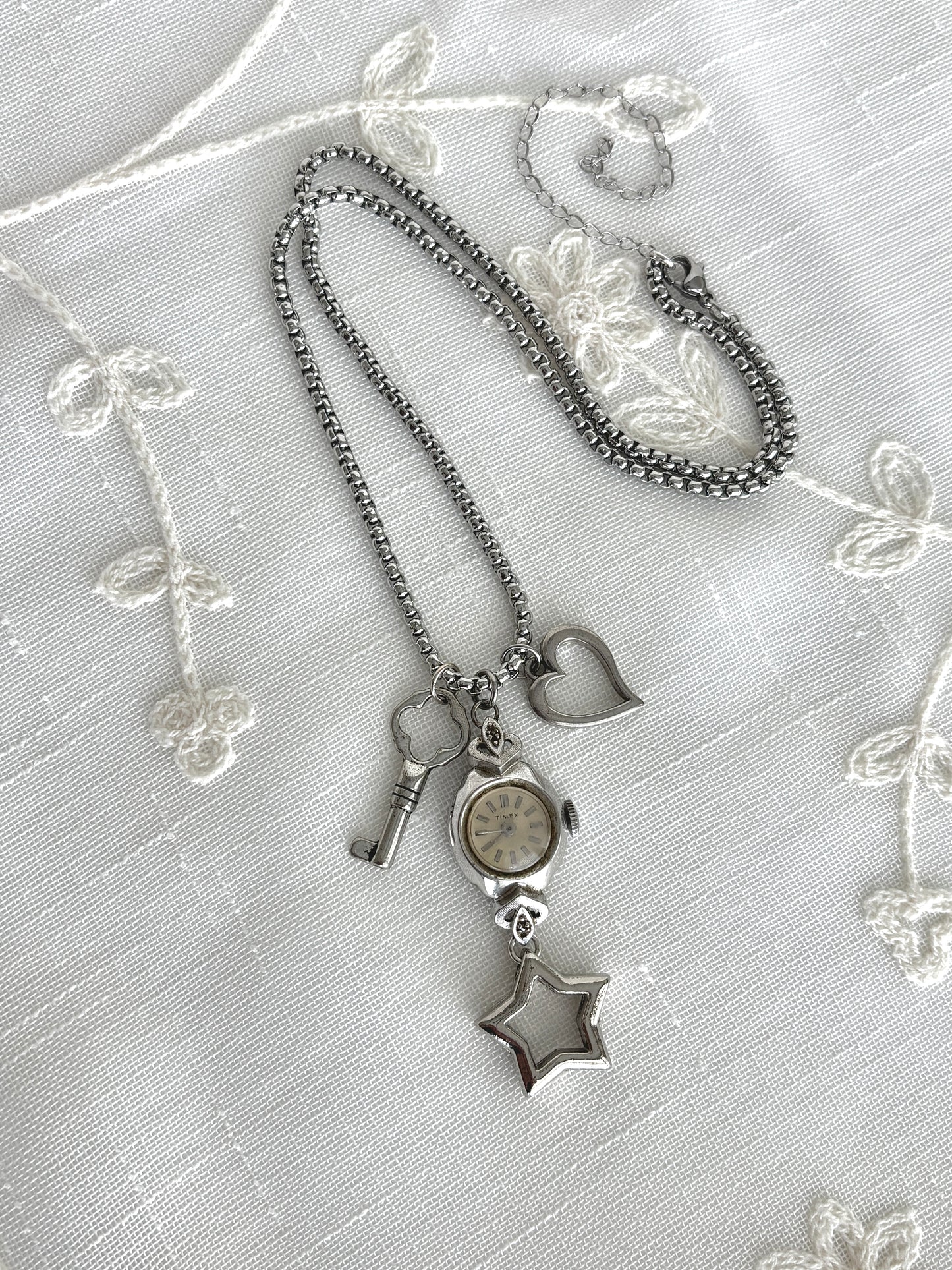 Silver Timex - Watch Charm Necklace