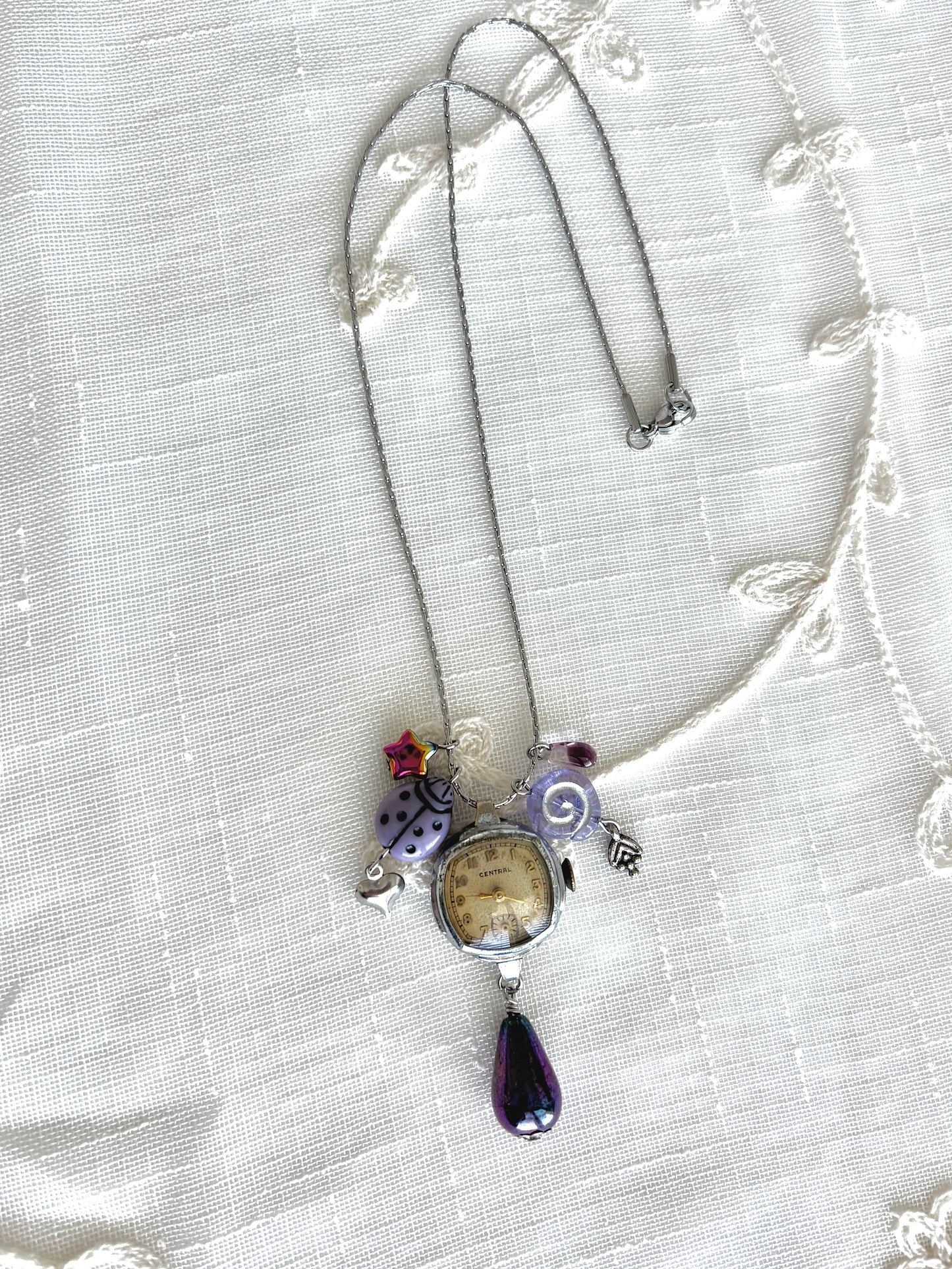 Silver Central - Watch Charm Necklace