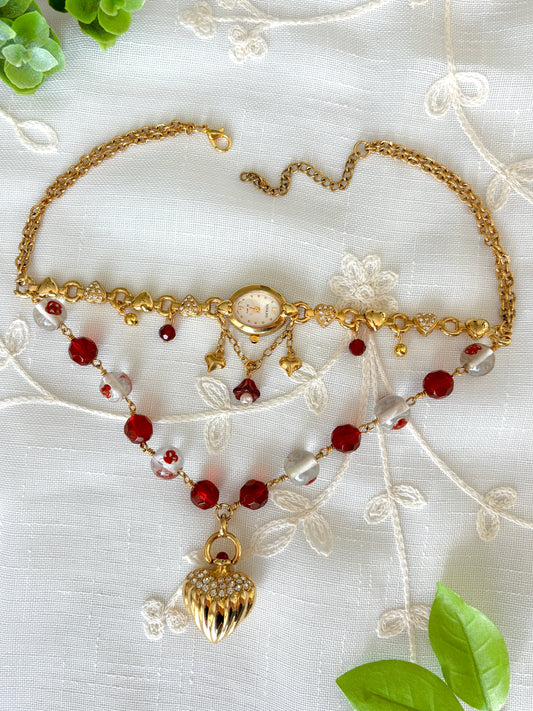 “Ruby Trap” Watch Necklace