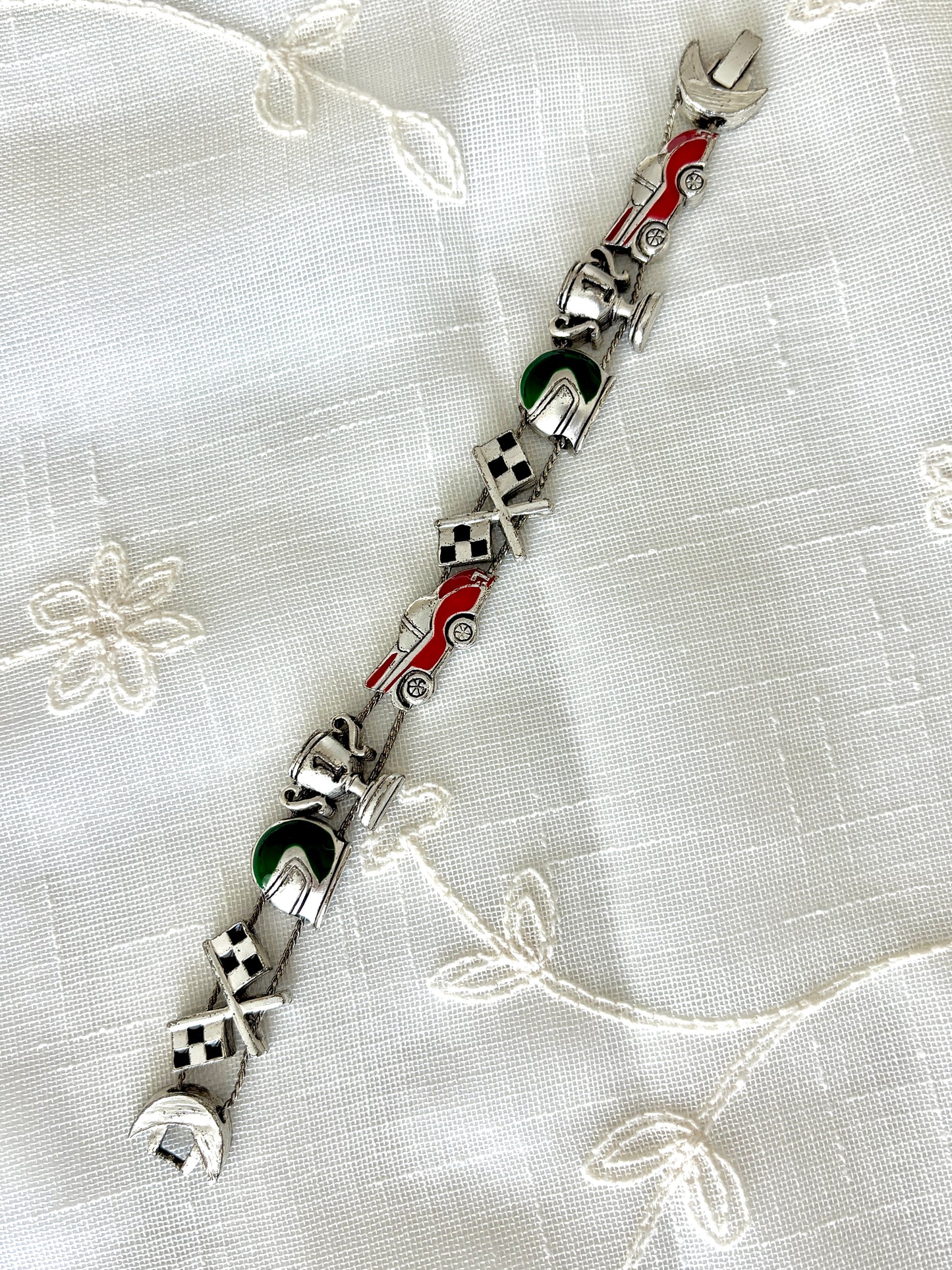 Enamel Racing Theme Slider Bracelet