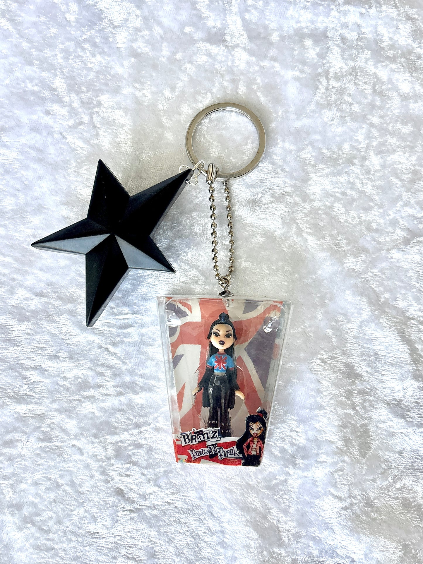 Bratz “Pretty In Punk” Charmed Keychain - Jade w/ Black Star Brush