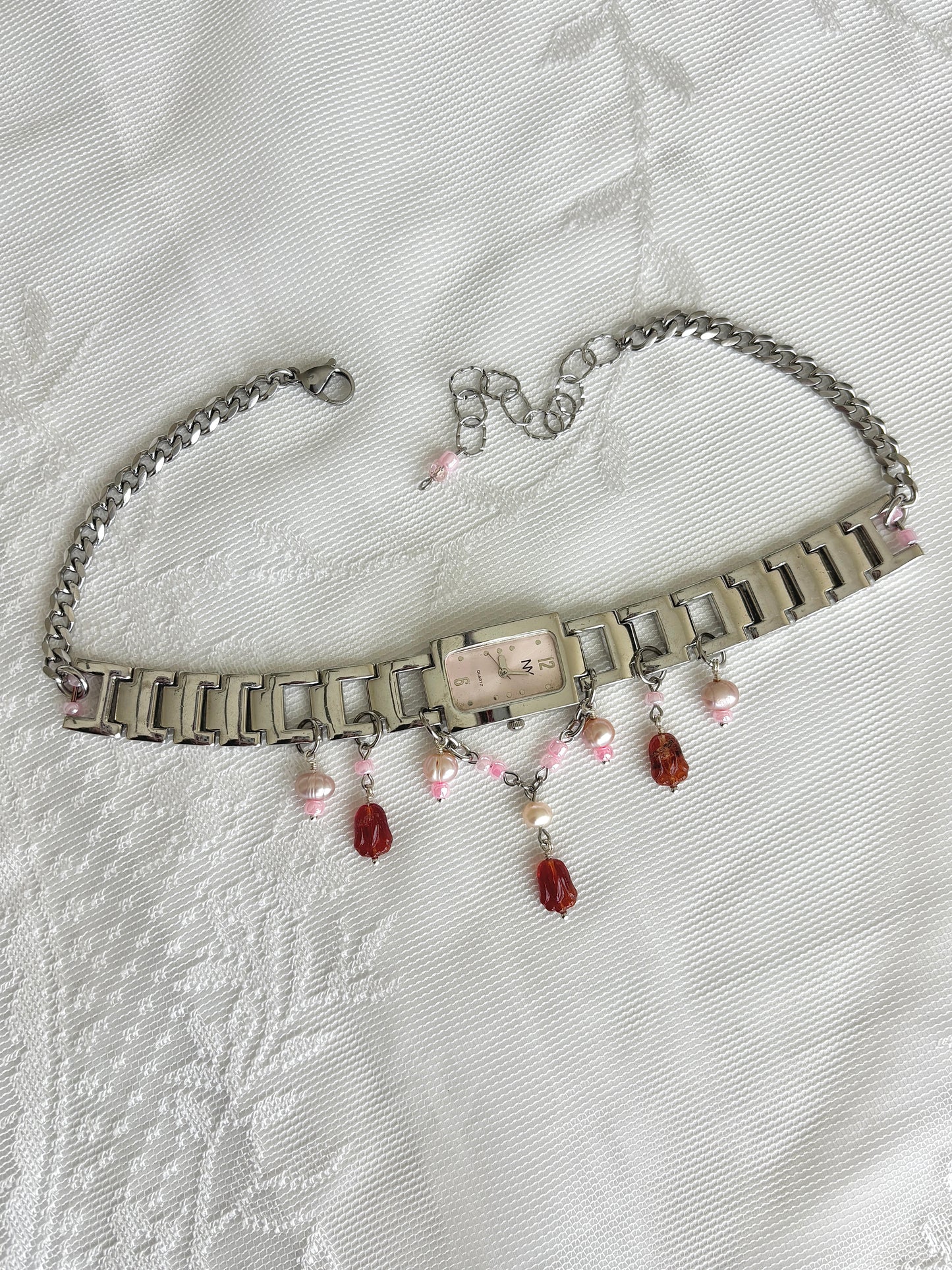 “Rosey Posey” Watch Necklace