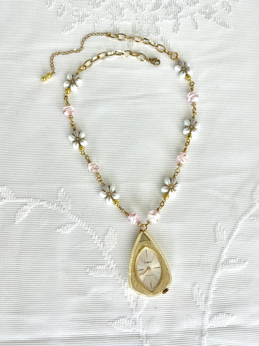 "Evening Primrose” Watch Necklace