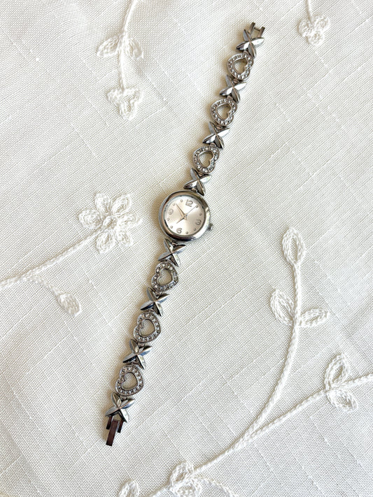Rhinestone “XO” Heart Watch