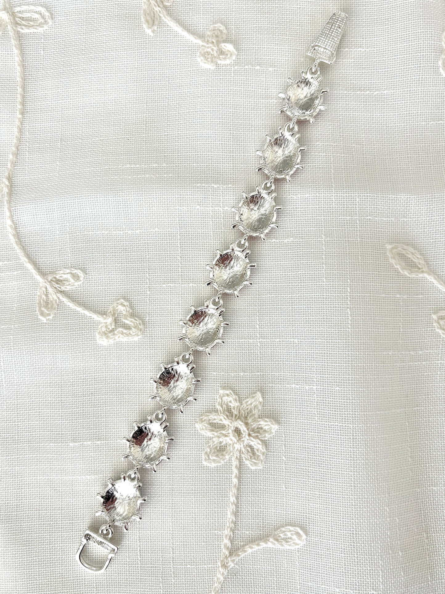 Silver Tone Enamel Lady Bug Bracelet