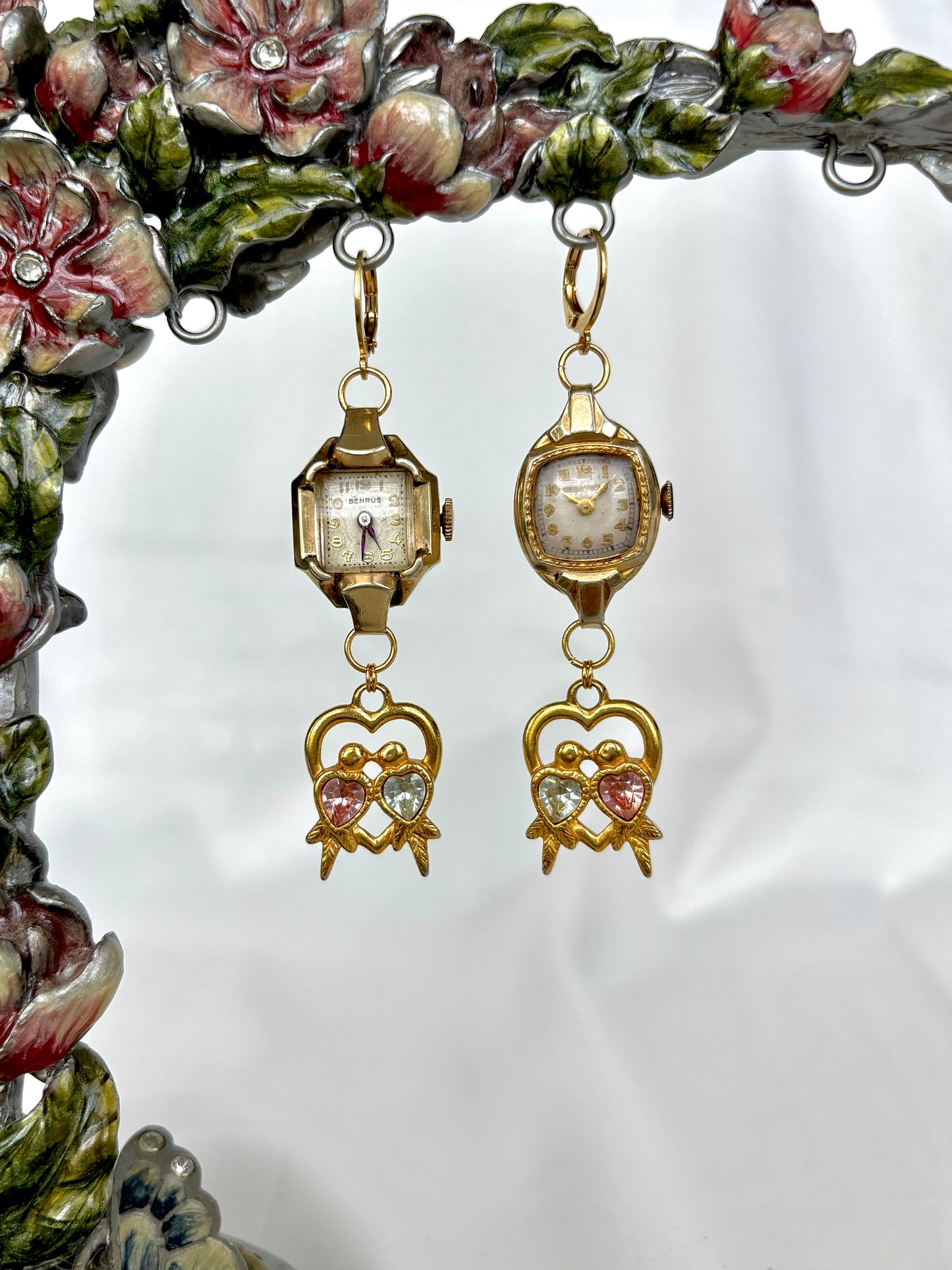 "Lovebirds" Watch Earrings