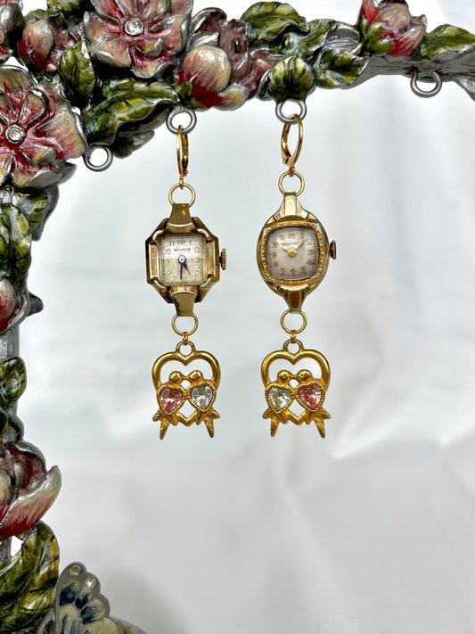 "Lovebirds" Watch Earrings