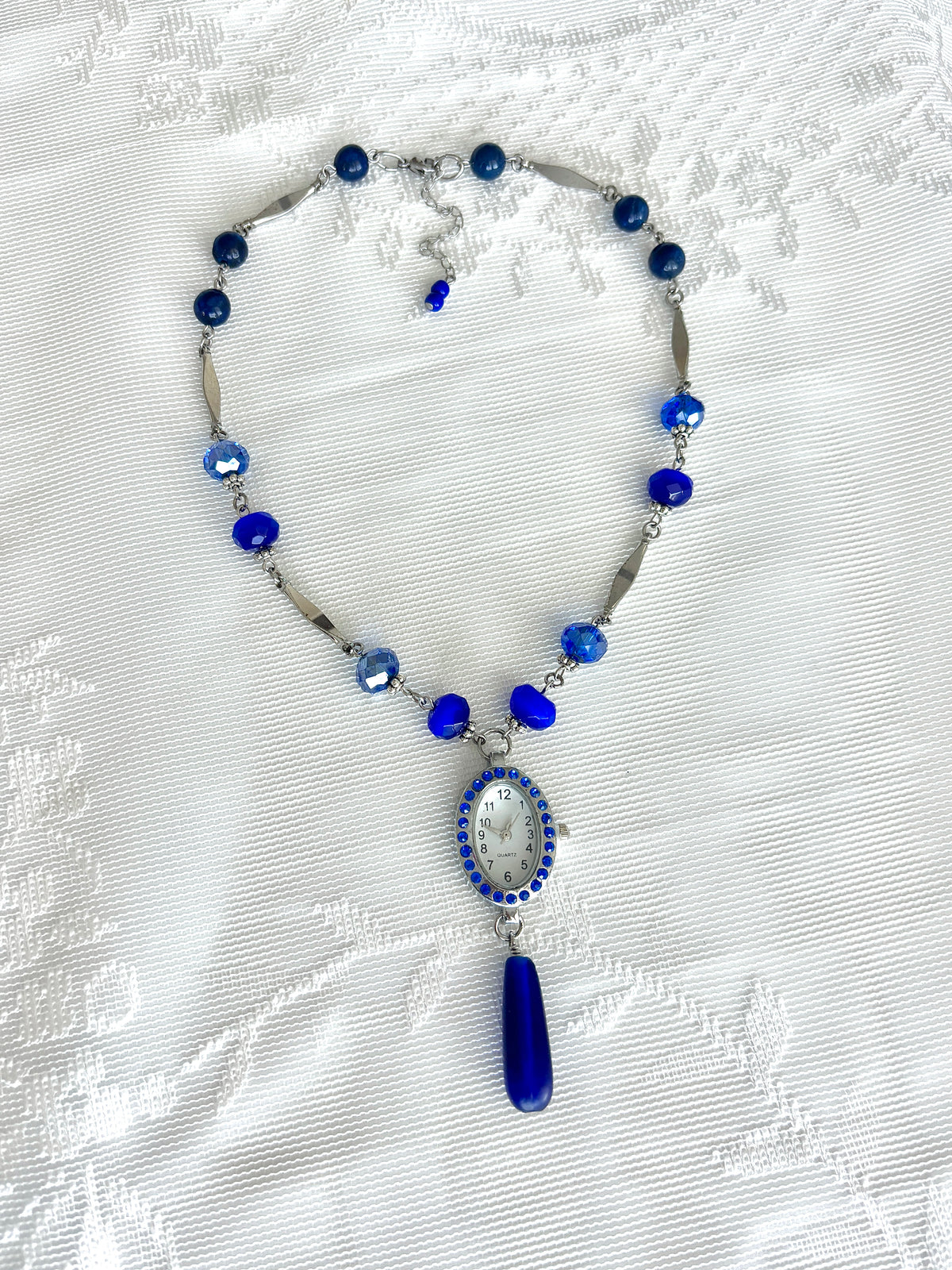 “Drops of Cobalt” Watch Necklace
