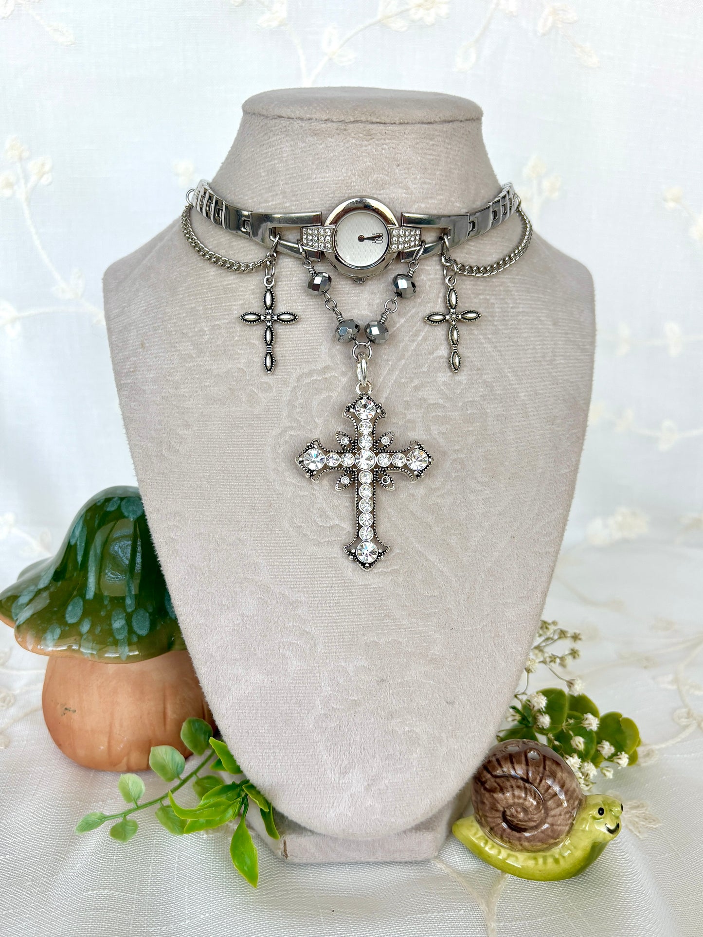 "Silver Salvation" Watch Necklace