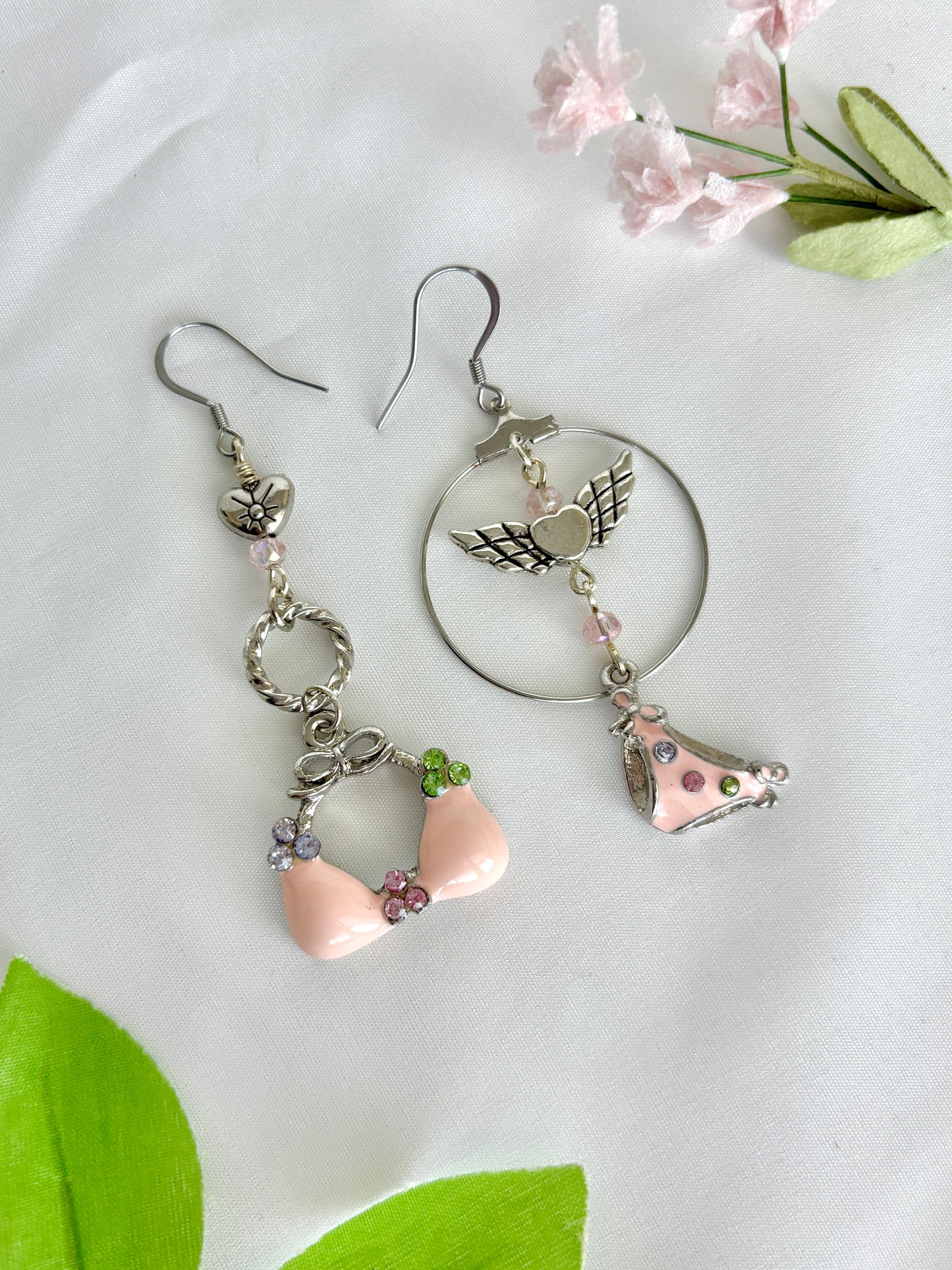 "Itsy Bitsy Teeny Weeny Pink Pony Club Bikini" Earrings