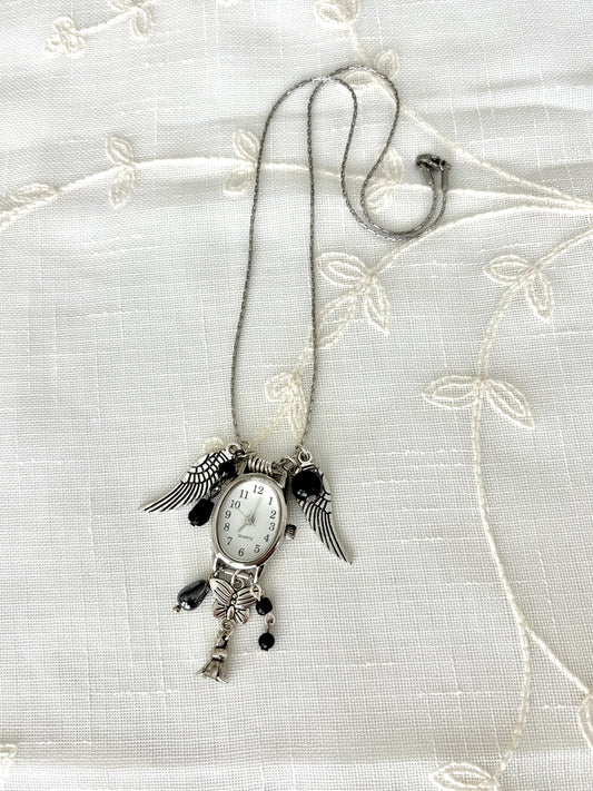 Silver Wings - Watch Charm Necklace