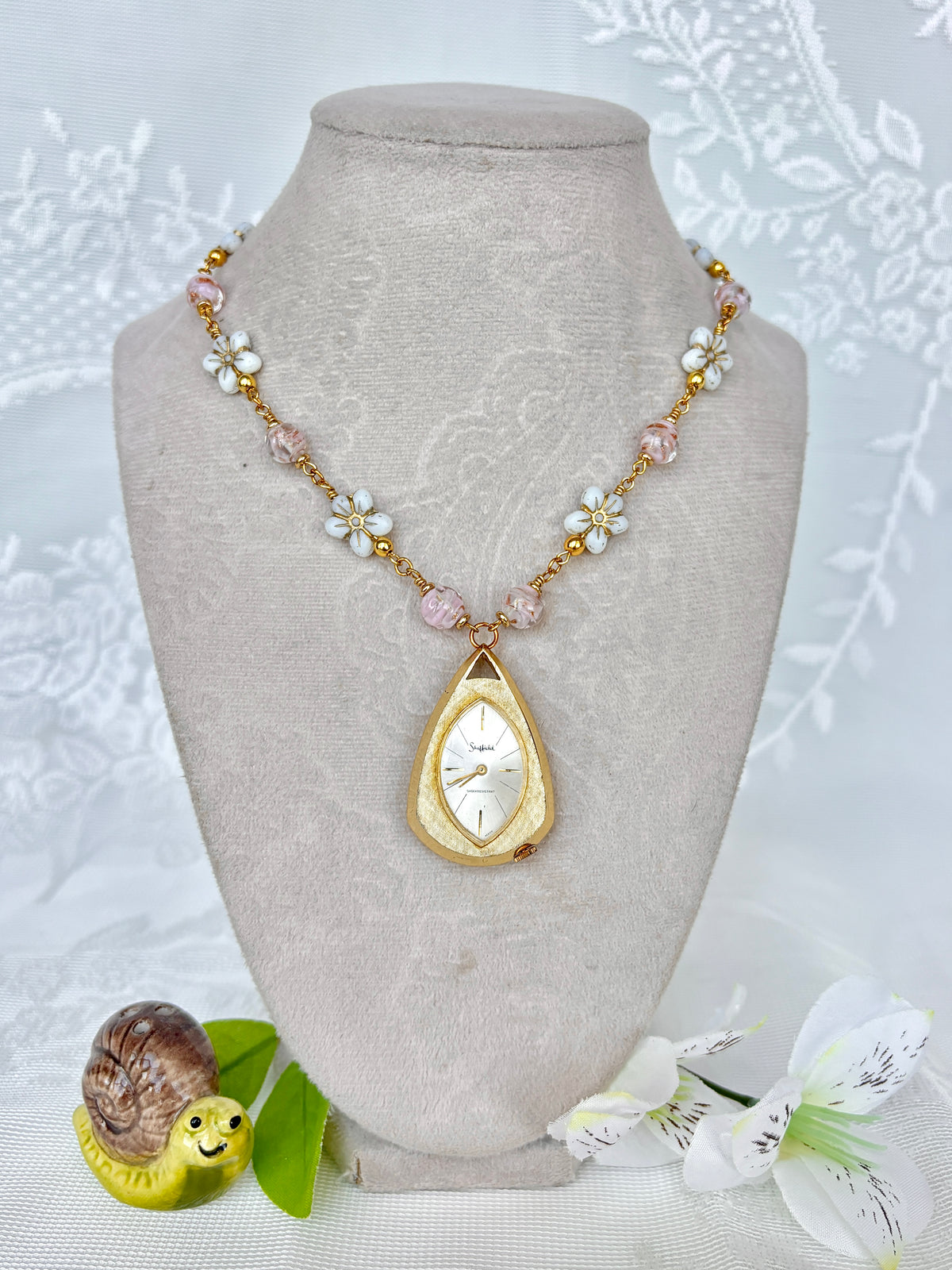 "Evening Primrose” Watch Necklace