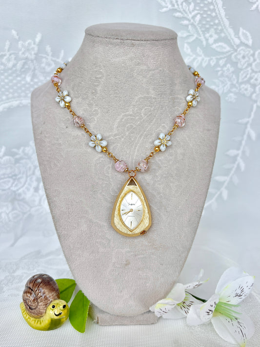 "Evening Primrose” Watch Necklace