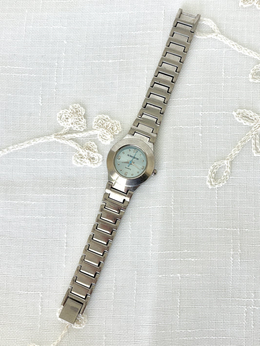 No Boundaries Silver Tone and Light Blue Face Sporty Quartz Watch