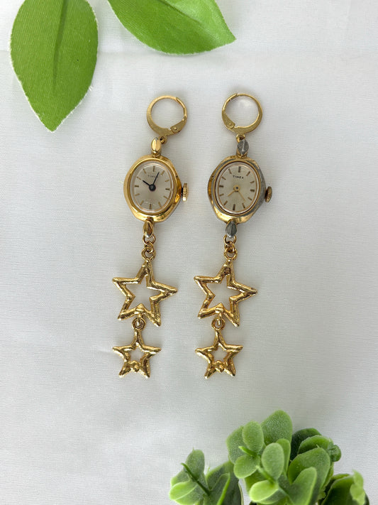 "Starfall" Watch Earrings