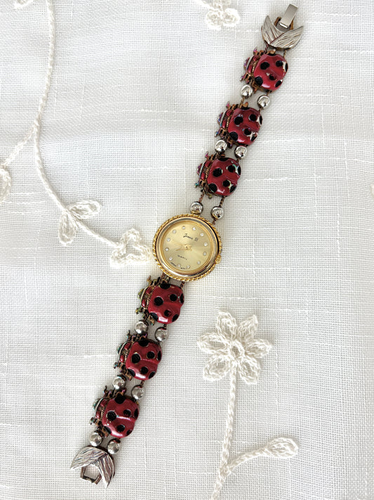 Jennie B Lady Bug Slider Charm Watch