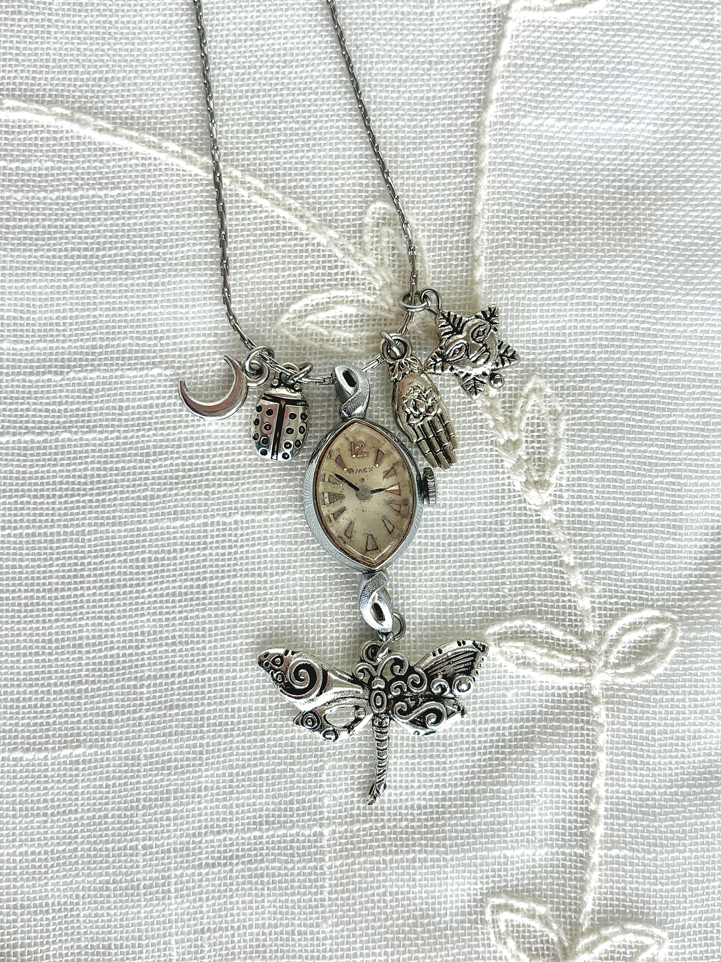 Silver Timex - Watch Charm Necklace