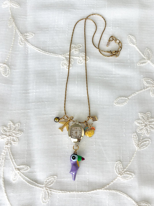 Gold Cameron - Watch Charm Necklace