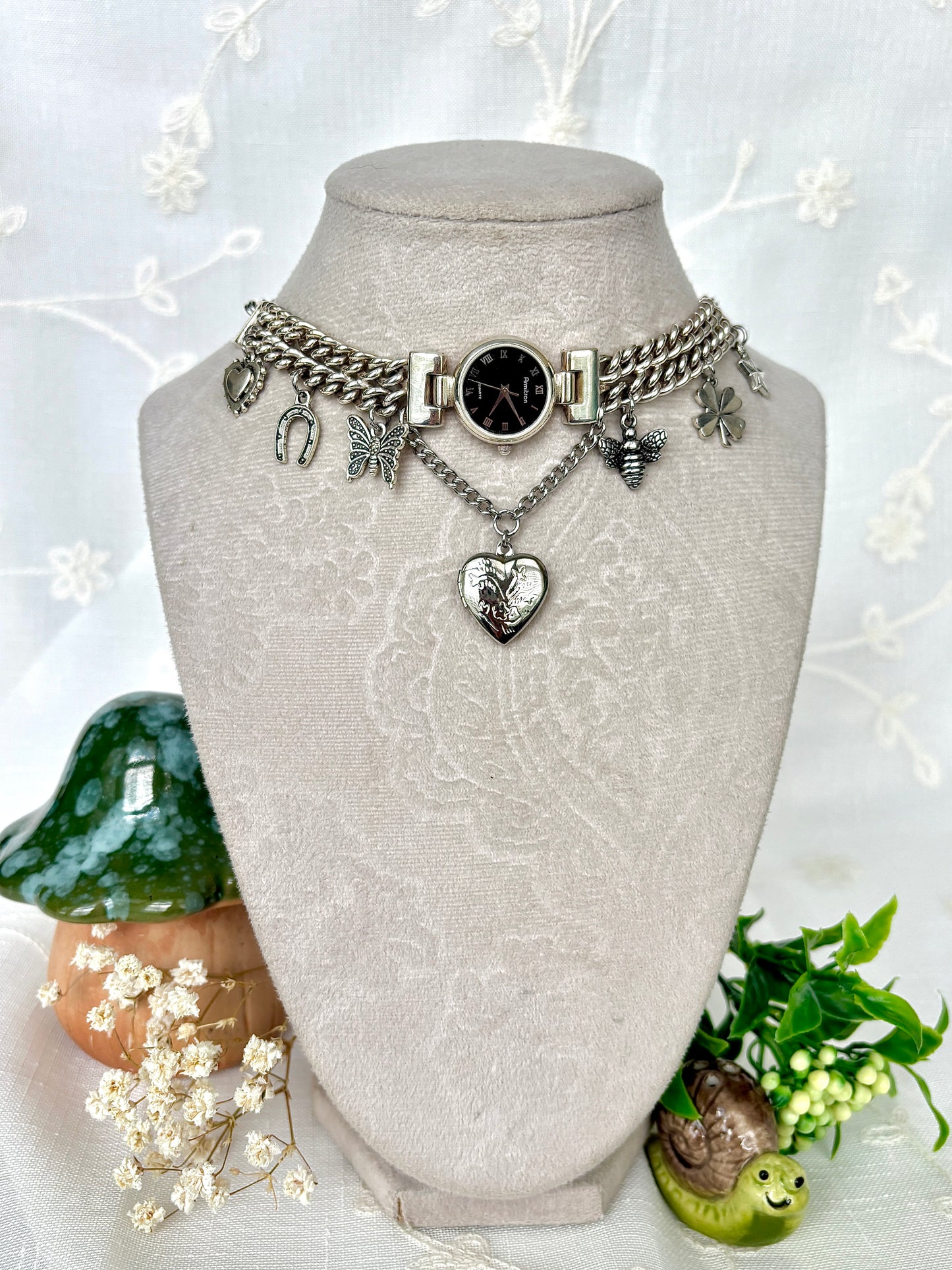 “Lock and Chain" Watch Necklace