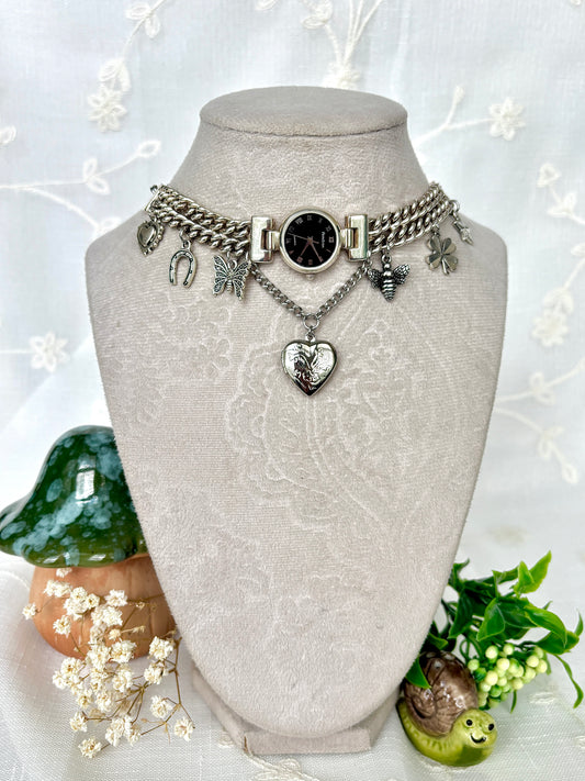 “Lock and Chain" Watch Necklace