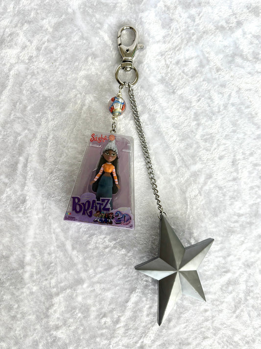 Bratz “20 Yearz" Brush Keychain - Sasha w/ Silver Star Brush