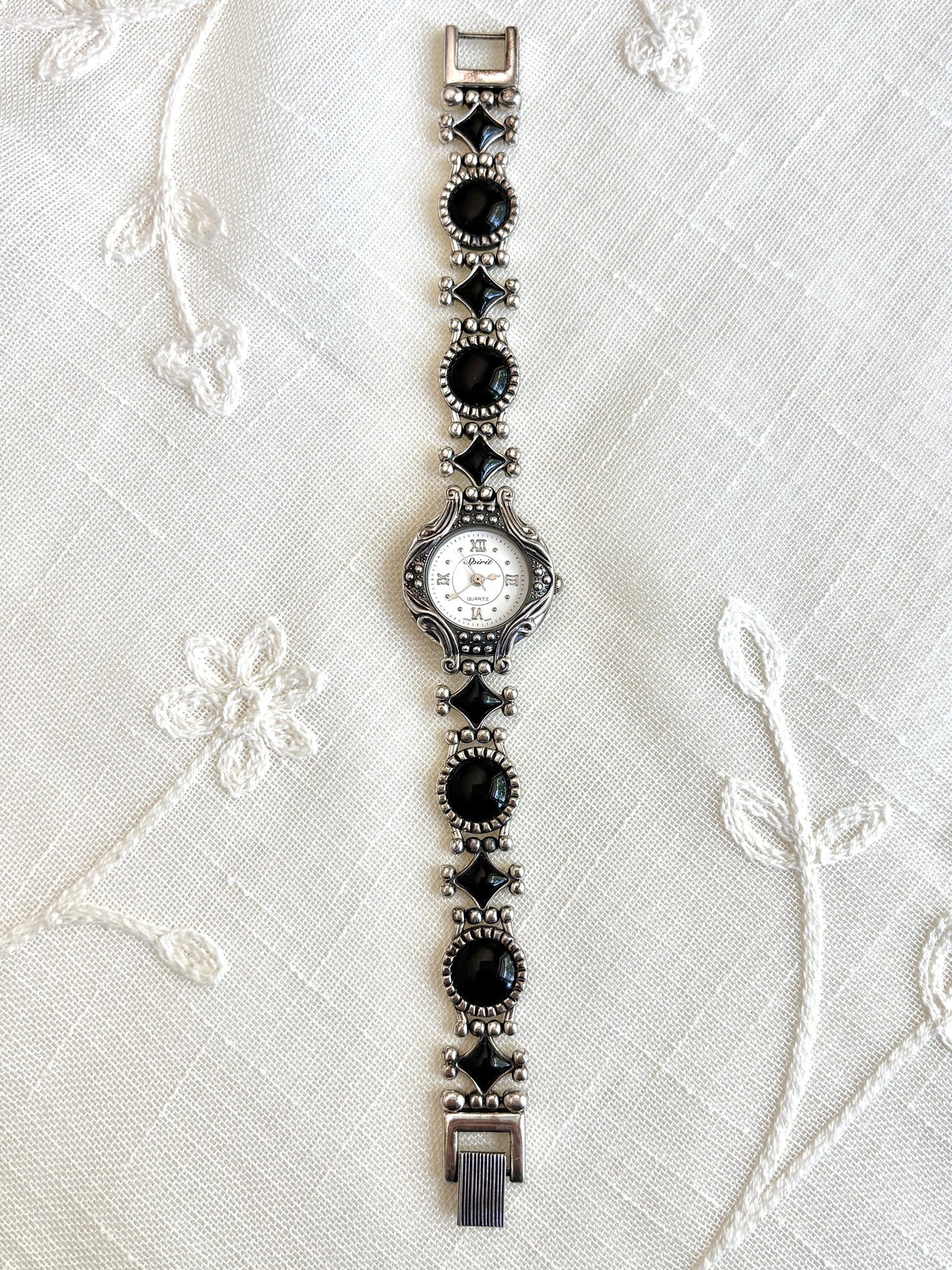 Spirit Black Enamel Ornate Watch