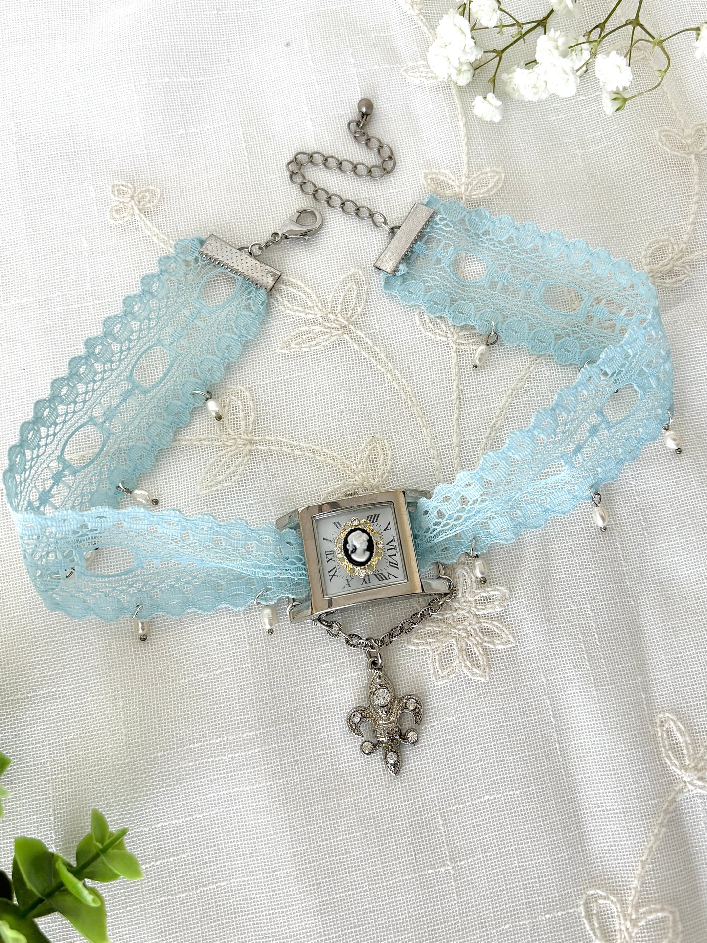 "Cinderelly" Lace Watch Choker Necklace