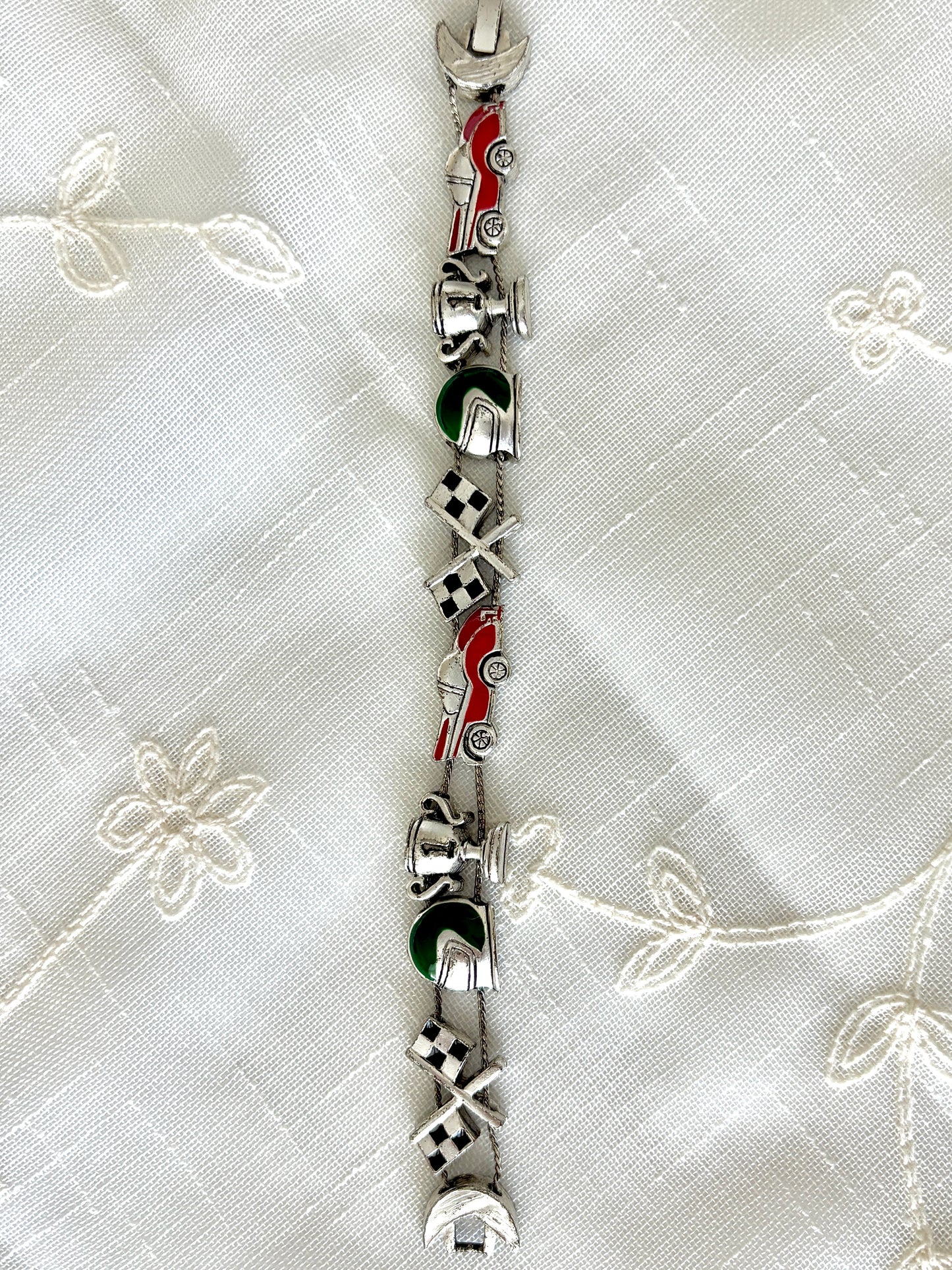 Enamel Racing Theme Slider Bracelet