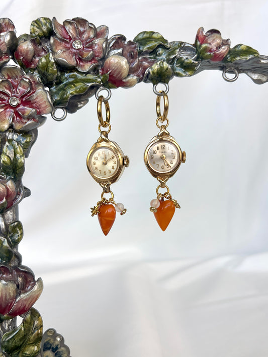 "Orange You Glad" Watch Earrings